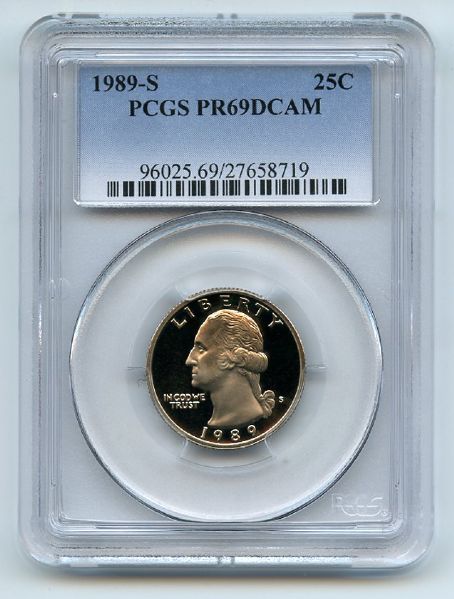 1989 S 25C Washington Quarter Proof PCGS PR69DCAM