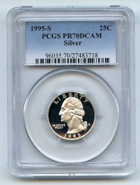 1995 S 25C Silver Washington Quarter Proof PCGS PR70DCAM
