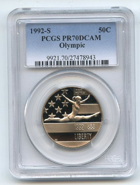 1992 S 50C Olympic Commemorative PCGS PR70DCAM