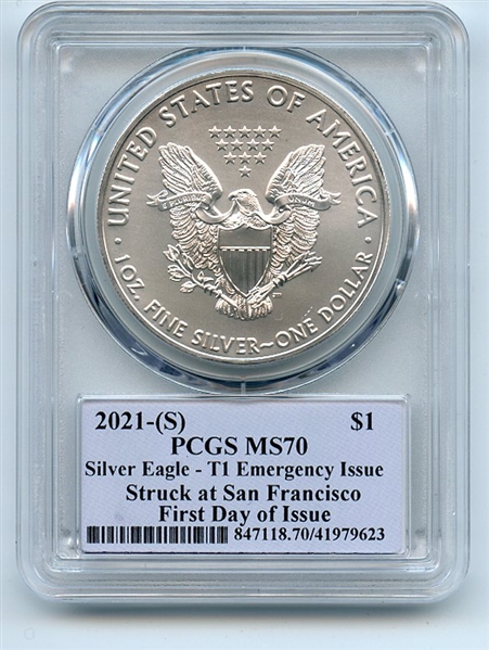 2021 (S) $1 Silver Eagle 1oz Dollar Emergency PCGS MS70 FDOI Cleveland Native