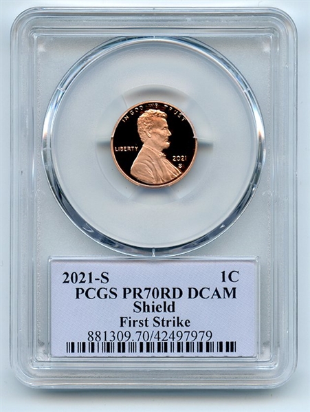 2021 S 1C Lincoln Cent PCGS PR70DCAM First Strike Cleveland Native