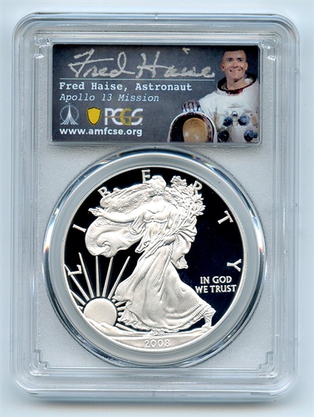 2008 W $1 Proof American Silver Eagle PCGS PR70DCAM Fred Haise