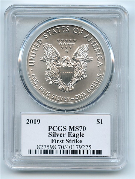 2019 $1 American Silver Eagle PCGS MS70 First Strike Fred Haise 