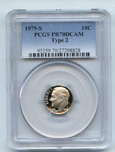 1979 S 10C T2 Type 2 Roosevelt Dime Proof PCGS PR70DCAM