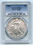 2005 $1 American Silver Eagle 1oz Dollar PCGS MS69