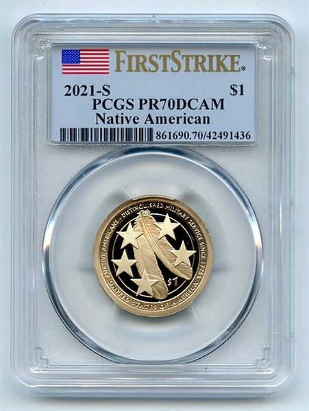2021 S $1 Sacagawea Dollar PCGS PR70DCAM First Strike