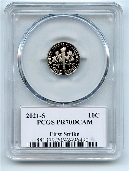 2021 S 10C Clad Roosevelt Dime PCGS PR70DCAM First Strike Cleveland Eagle