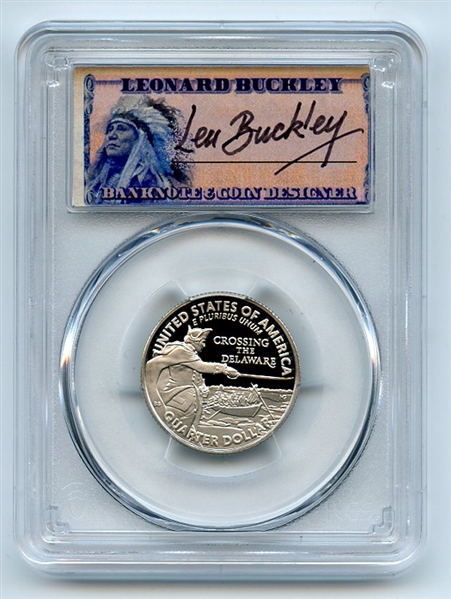 2021 S 25C Clad Crossing the Delaware Quarter PCGS PR70DCAM FS Leonard Buckley