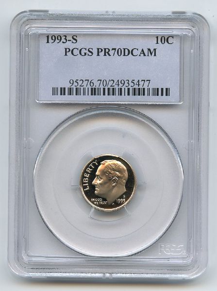 1993 S 10C Roosevelt Dime Proof PCGS PR70DCAM