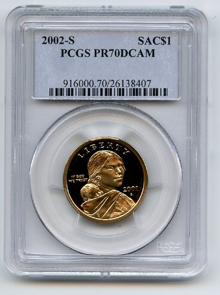 2002 S $1 Sacagawea Dollar PCGS PR70DCAM
