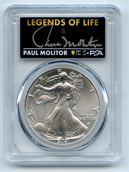 2021 $1 American Silver Eagle Type 2 PCGS PSA MS70 Legends of Life Paul Molitor