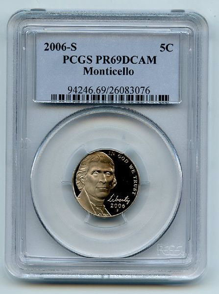 2006 S 5C Jefferson Nickel PCGS PR69DCAM