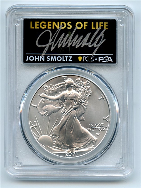 2021 $1 Silver Eagle T2 First Production PCGS MS70 Legends of Life John Smoltz