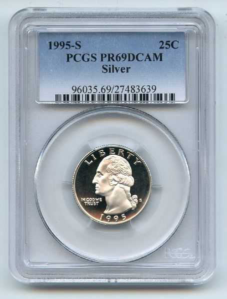 1995 S 25C Silver Washington Quarter Proof PCGS PR69DCAM