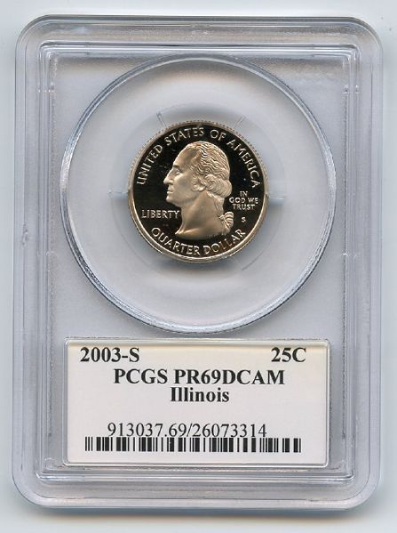 2003 S 25C Clad Illinois Quarter PCGS PR69DCAM