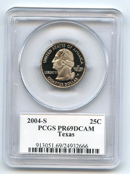2004 S 25C Clad Texas Quarter PCGS PR69DCAM