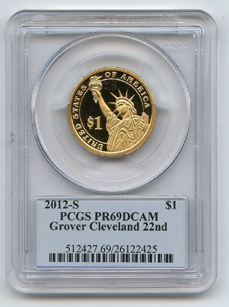 2012 S $1 Grover Cleveland 22 Dollar PCGS PR69DCAM
