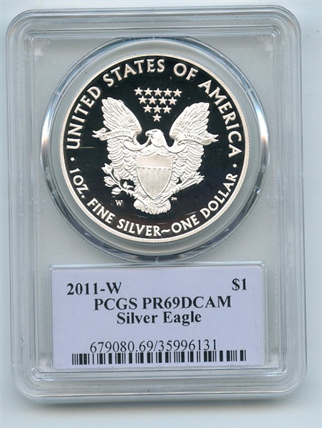2011 W $1 Proof American Silver Eagle 1oz PCGS PR69DCAM Thomas Cleveland Native