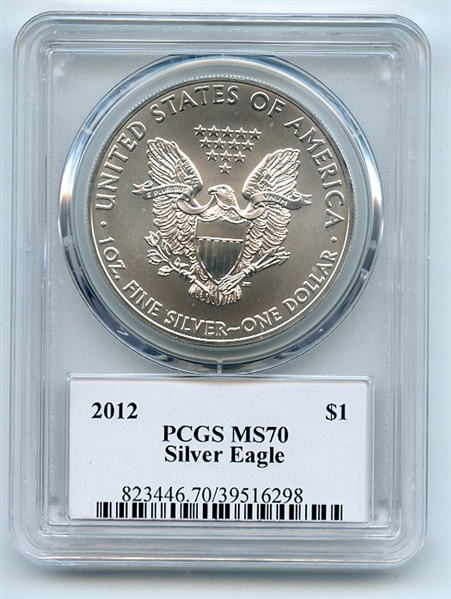 2012 $1 American Silver Eagle Dollar 1oz PCGS MS70 Thomas Cleveland Arrows