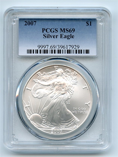 2007 $1 American Silver Eagle Dollar 1oz PCGS MS69