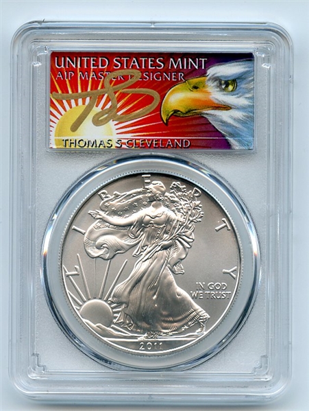 2011 $1 American Silver Eagle Dollar 1oz PCGS MS70 Thomas Cleveland Eagle