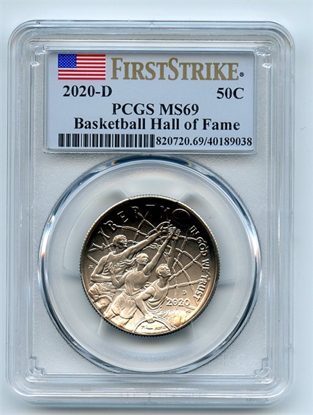 2020 D 50C Basketball Hall of Fame Commemorative PCGS MS69 First Strike
