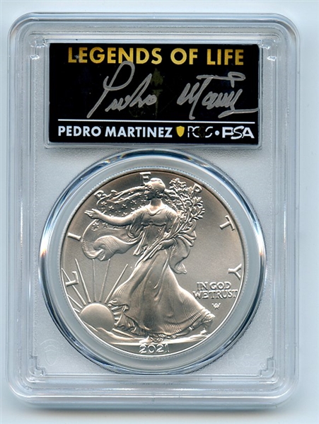 2021 $1 America Silver Eagle Type 2 PCGS PSA MS70 Legends of Life Pedro Martinez