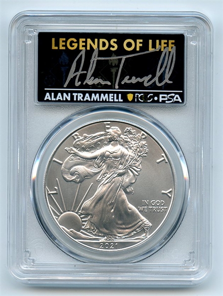 2021 $1 Silver Eagle T1 Last Day Production PCGS MS70 Legends Life Alan Trammell