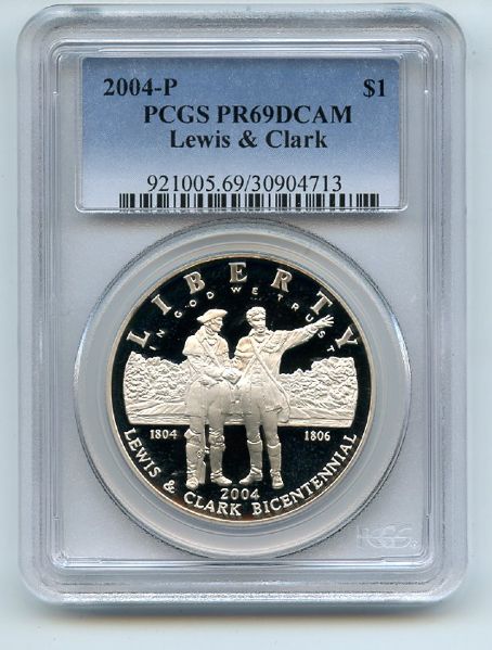 2004 P $1 Lewis & Clark Silver Commemorative Dollar PCGS PR69DCAM