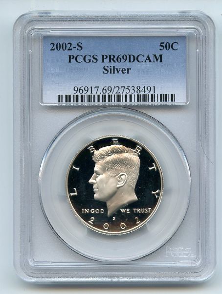 2002 S 50C Silver Kennedy Half Dollar PCGS PR69DCAM