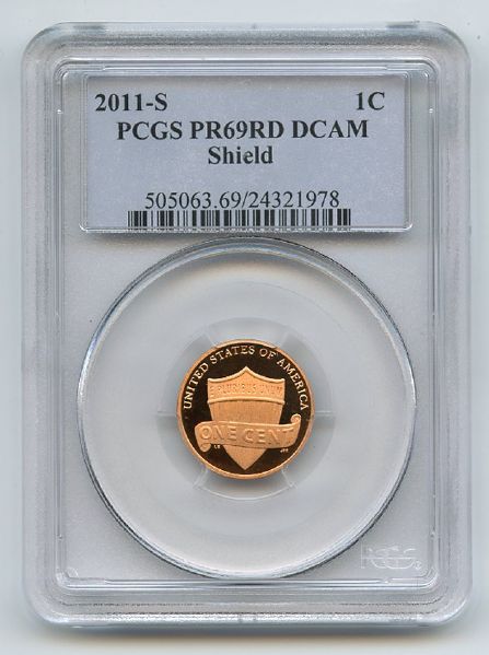 2011 S 1C Lincoln Cent PCGS PR69DCAM