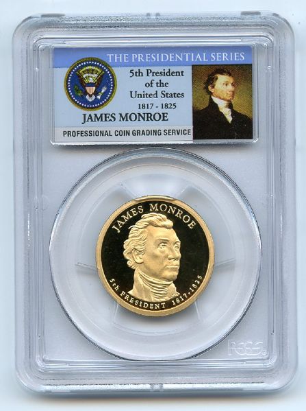 2008 S $1 James Monroe Dollar PCGS PR70DCAM