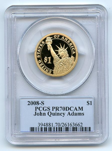 2008 S $1 John Quincy Adams Dollar PCGS PR70DCAM