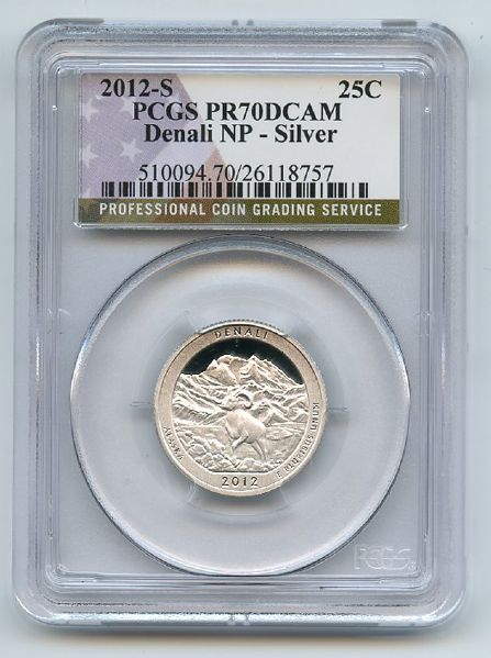 2012 S 25C Silver Denali Quarter PCGS PR70DCAM