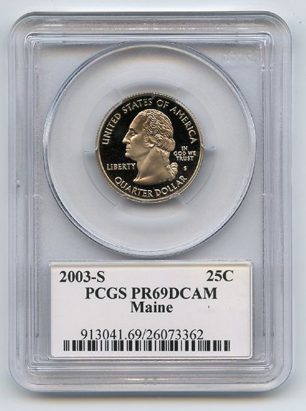 2003 S 25C Clad Maine Quarter PCGS PR69DCAM