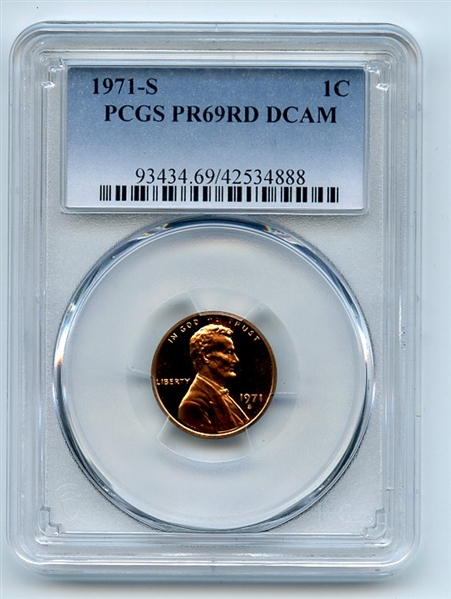 1971 S 1C Lincoln Cent PCGS PR69DCAM