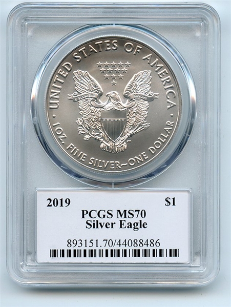 2019 $1 American Silver Eagle 1oz PCGS MS70 Fred Haise