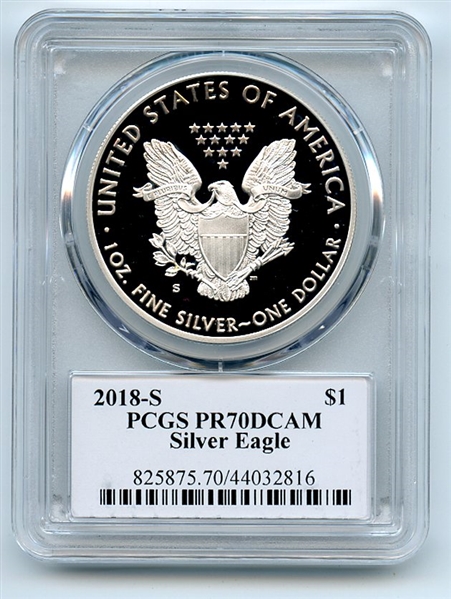 2018 S $1 Proof American Silver Eagle PCGS PR70DCAM Fred Haise