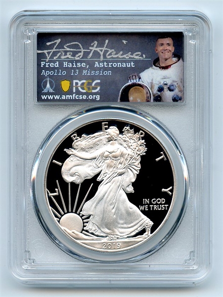 2019 W $1 American Silver Eagle Congratulations PCGS PR70DCAM Fred Haise