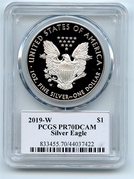 2019 W $1 Proof American Silver Eagle PCGS PR70DCAM Cleveland Eagle