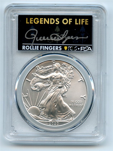 2020 (P) $1 Silver Eagle Emergency Issue PCGS MS70 Legends of Life Rollie Fingers