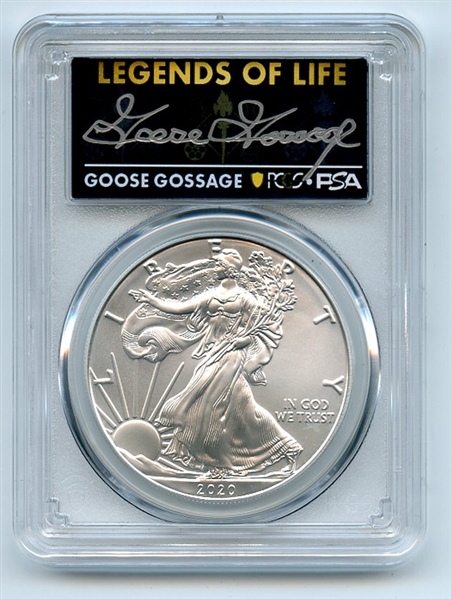 2020 (P) $1 Silver Eagle Emergency Issue PCGS MS70 Legends of Life Goose Gossage