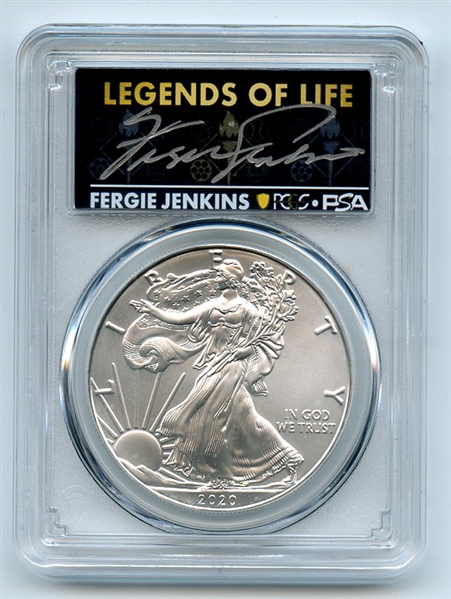 2020 (P) $1 Silver Eagle Emergency Issue PCGS MS70 Legends Life Fergie Jenkins
