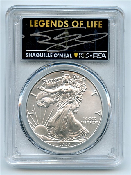 2020 (P) $1 Silver Eagle Emergency Issue PCGS MS70 Legends of Life Shaq O'Neal