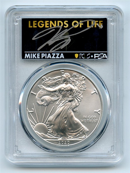 2020 (P) $1 Silver Eagle Emergency Issue PCGS MS70 Legends of Life Mike Piazza