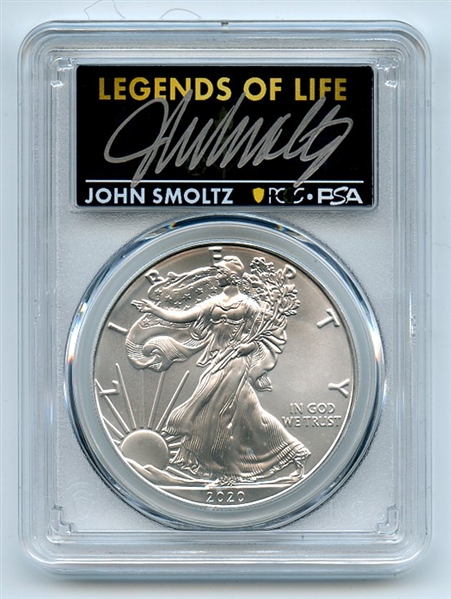 2020 (P) $1 Silver Eagle Emergency Issue PCGS MS70 Legends of Life John Smoltz
