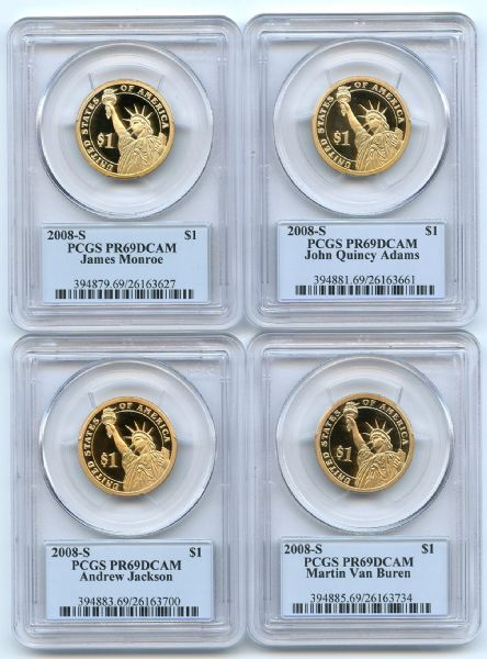 2008 S Presidential Dollar Set PCGS PR69DCAM