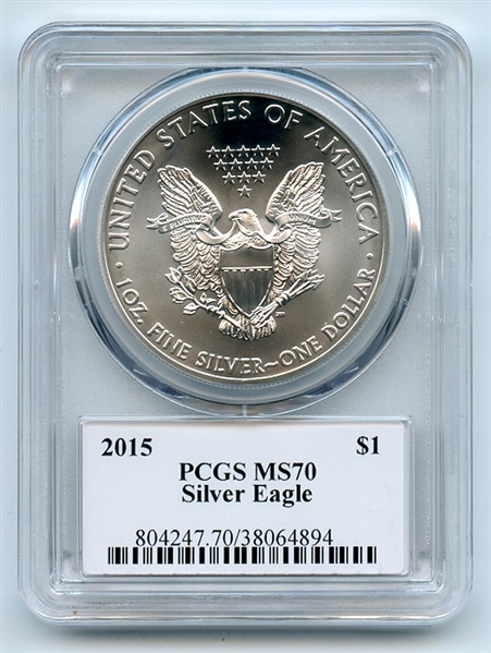 2015 $1 American Silver Eagle PCGS MS70 Thomas Cleveland Arrows