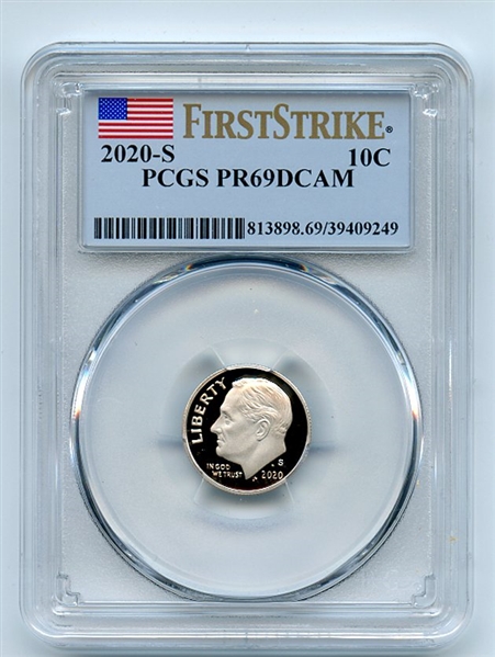 2020 S 10C Clad Roosevelt Dime PCGS PR69DCAM First Strike