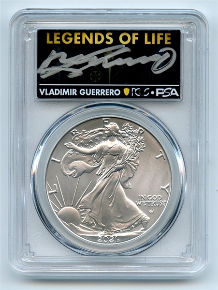 2021 $1 American Silver Eagle T2 PCGS PSA MS70 Legends Life Vladimir Guerrero